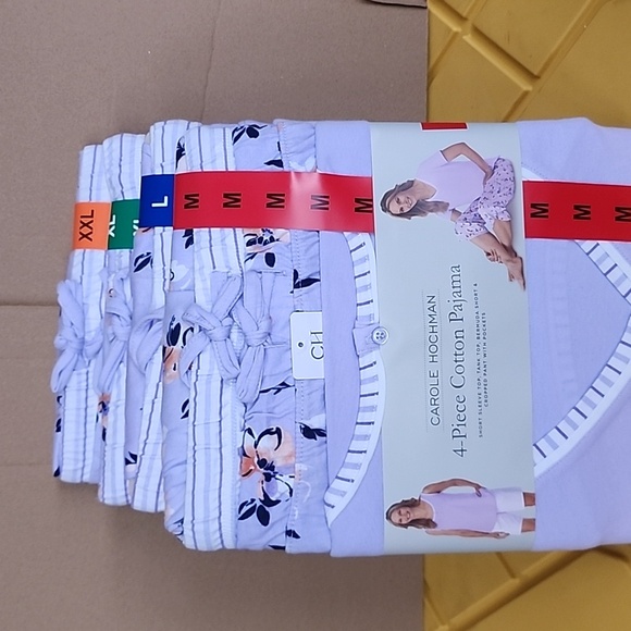 Women's Carole Hochman 4-Piece Cotton Pajama Set - Picture 2 of 4